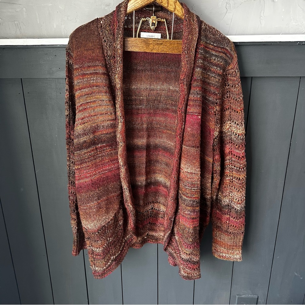 CJ Banks Multicolor‎ Knit Open-Front Cardigan Sweater size 2X